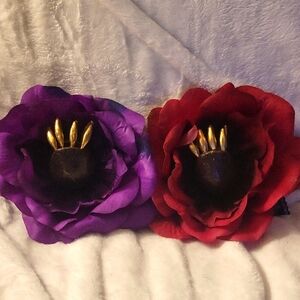 Elegant Purple and Red Floral Clips.home Fecor, Goth, Halloween
